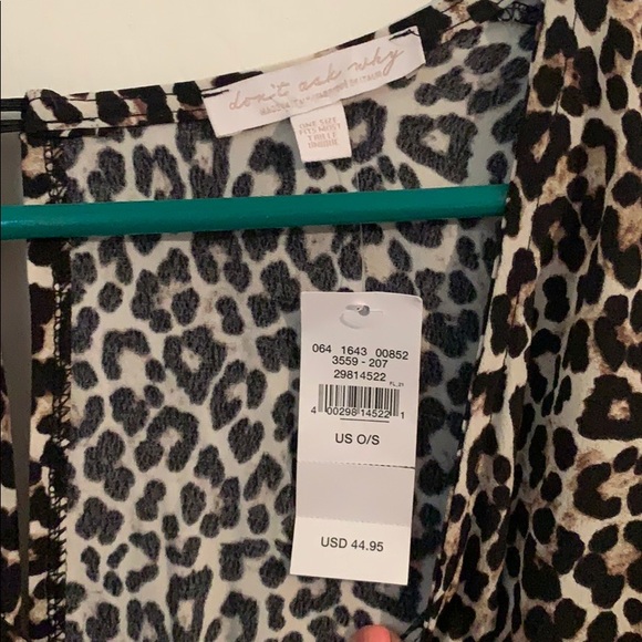 Don’t ask why Leopard Prink one size romper - Picture 2 of 3